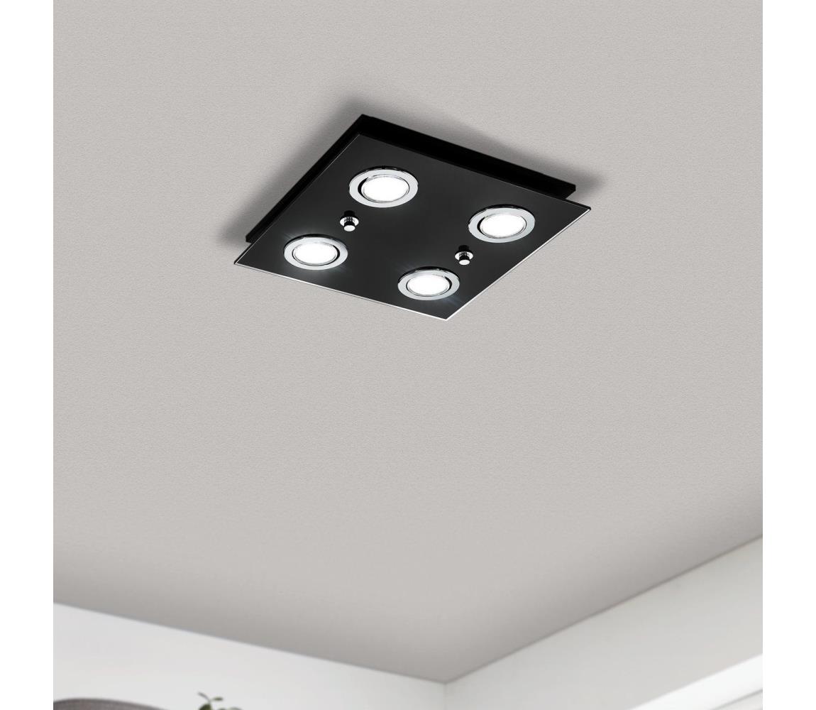 Eglo LED Stropné svietidlo GRATTINO 4xGU10/2,8W/230V 3000K čierna