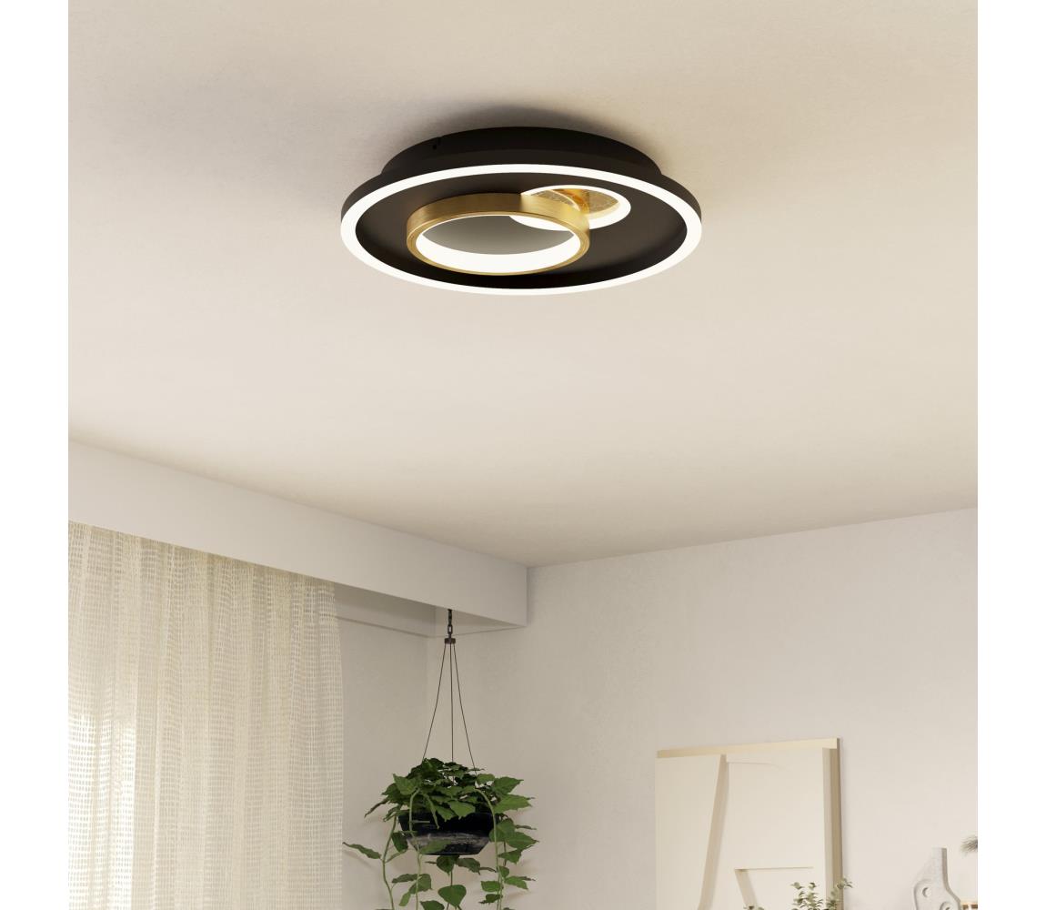 Eglo LED Stropné svietidlo TIRIOLO 1xLED/14W/230V+1xLED/8,5W čierna/zlatá