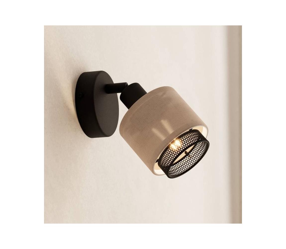 Eglo Nástenné bodové svietidlo ROSLEY 1xE14/40W/230V čierna/béžová