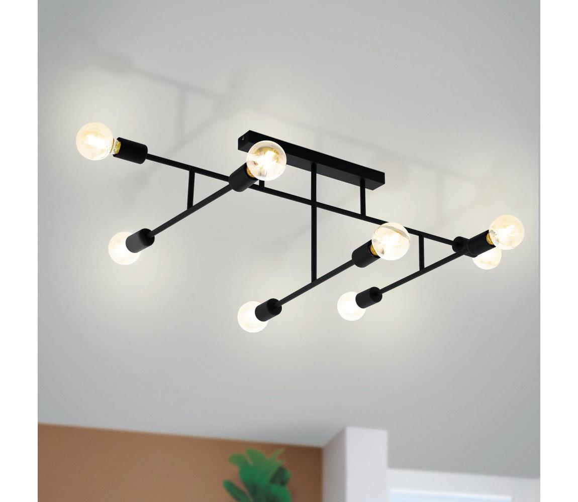 Eglo Prisadený luster BELSIANA 8xE27/40W/230V čierna 98035
