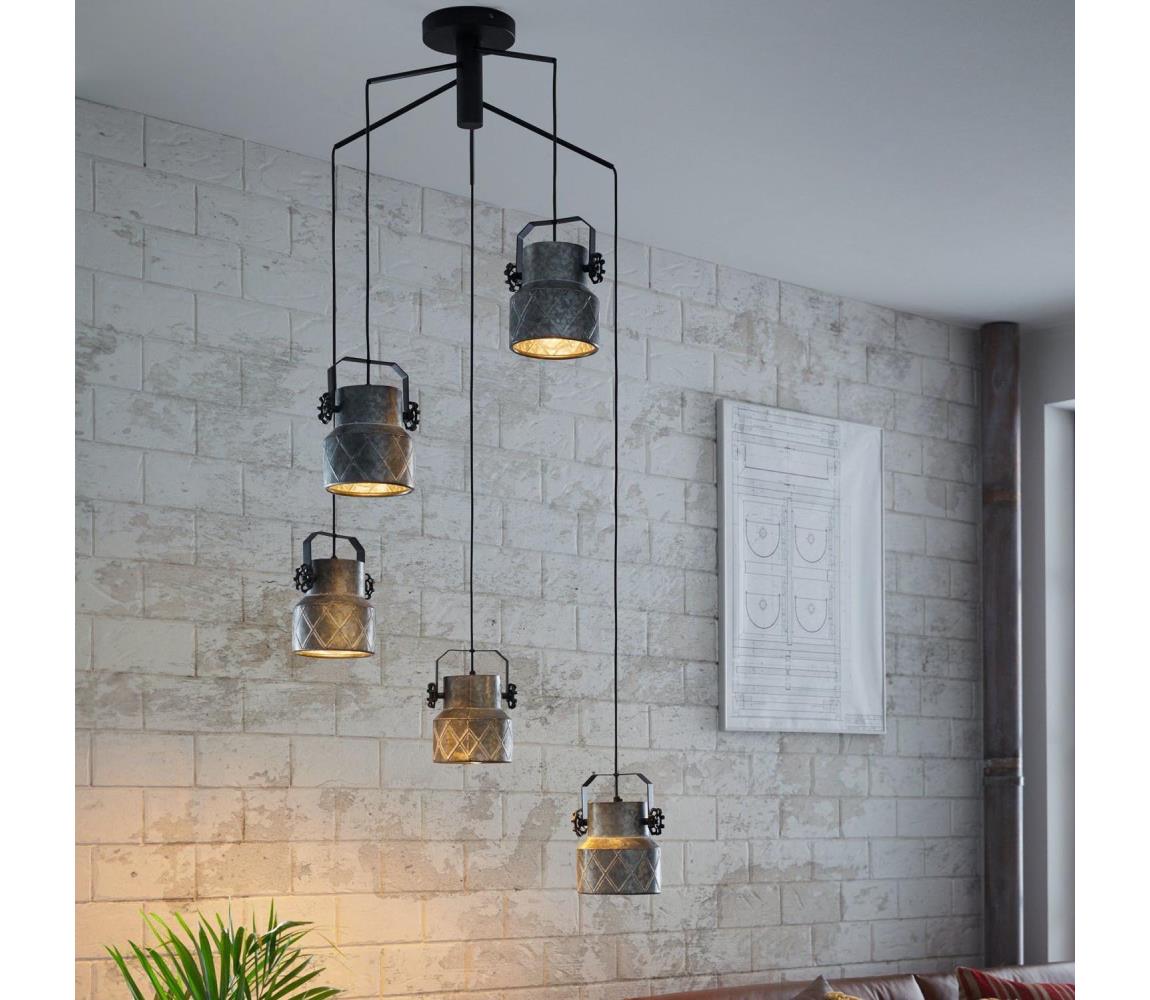 Eglo Prisadený luster HILCOTT 5xE27/40W/230V 39856