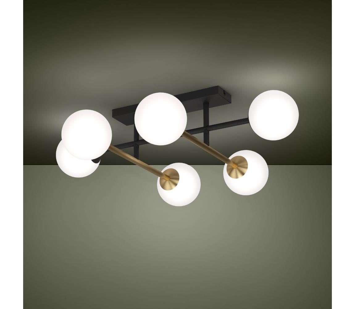 Eglo Prisadený luster PAZ 6xE14/40W/230V zlatá/čierna 390176