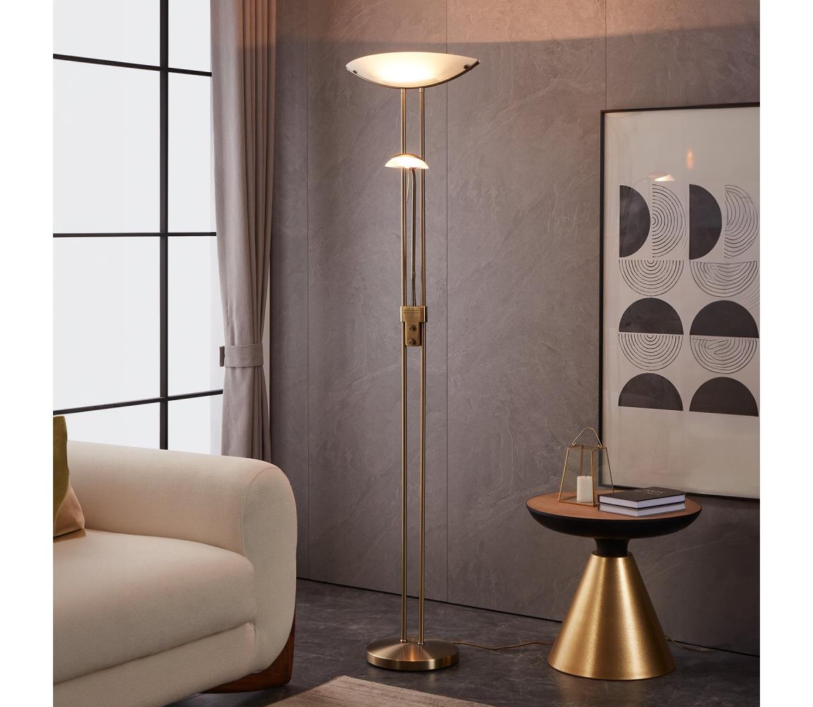 Eglo Stmievateľná stojacia lampa BAYA 1xR7s/230W + 1xG9/33W bronz