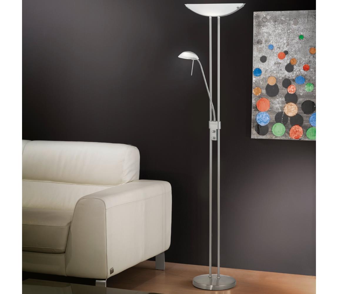 Eglo Stmievateľná stojacia lampa BAYA 1xR7s/230W+1xG9/33W matný chróm