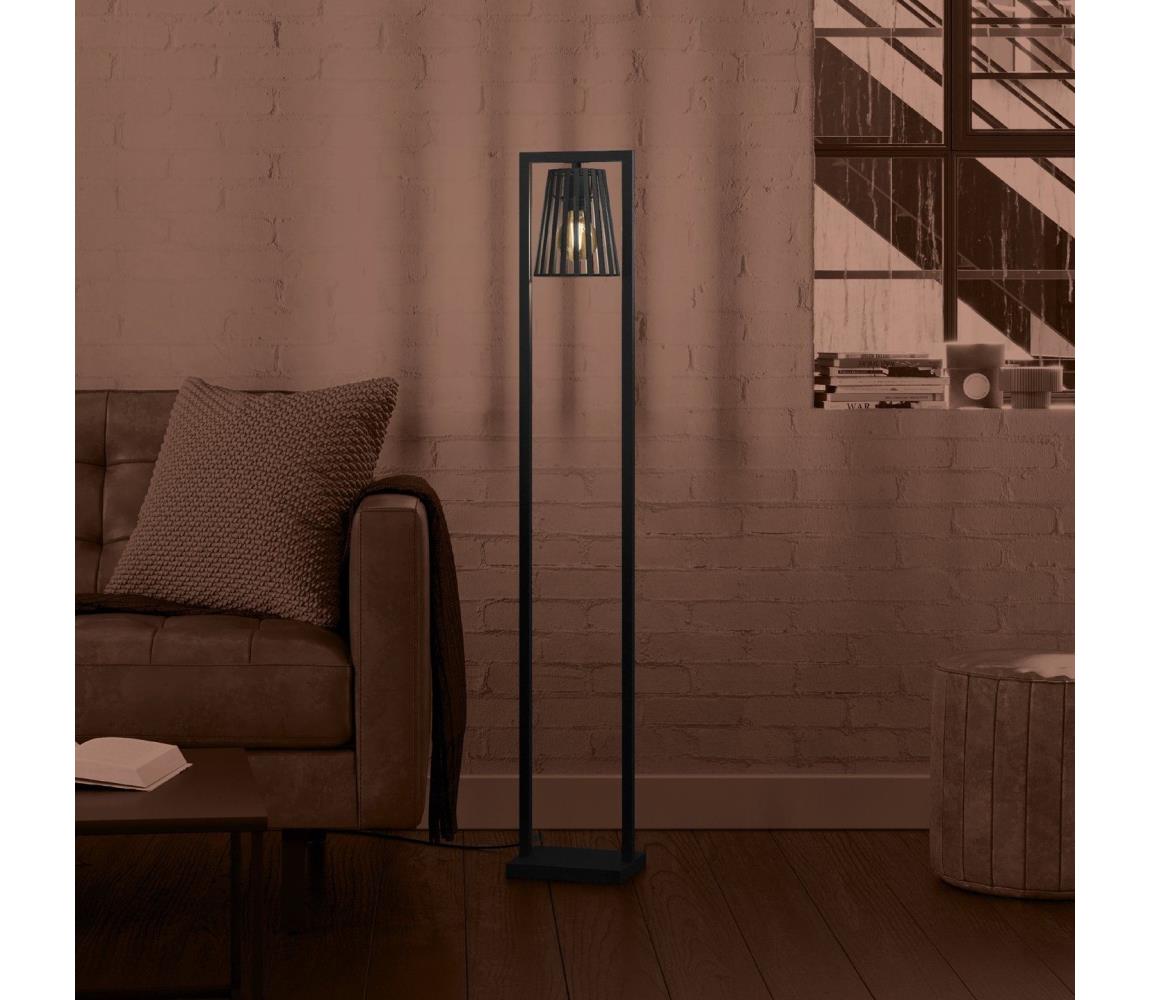 Eglo Stojacia lampa BOGOTA 1xE27/40W/230V čierna