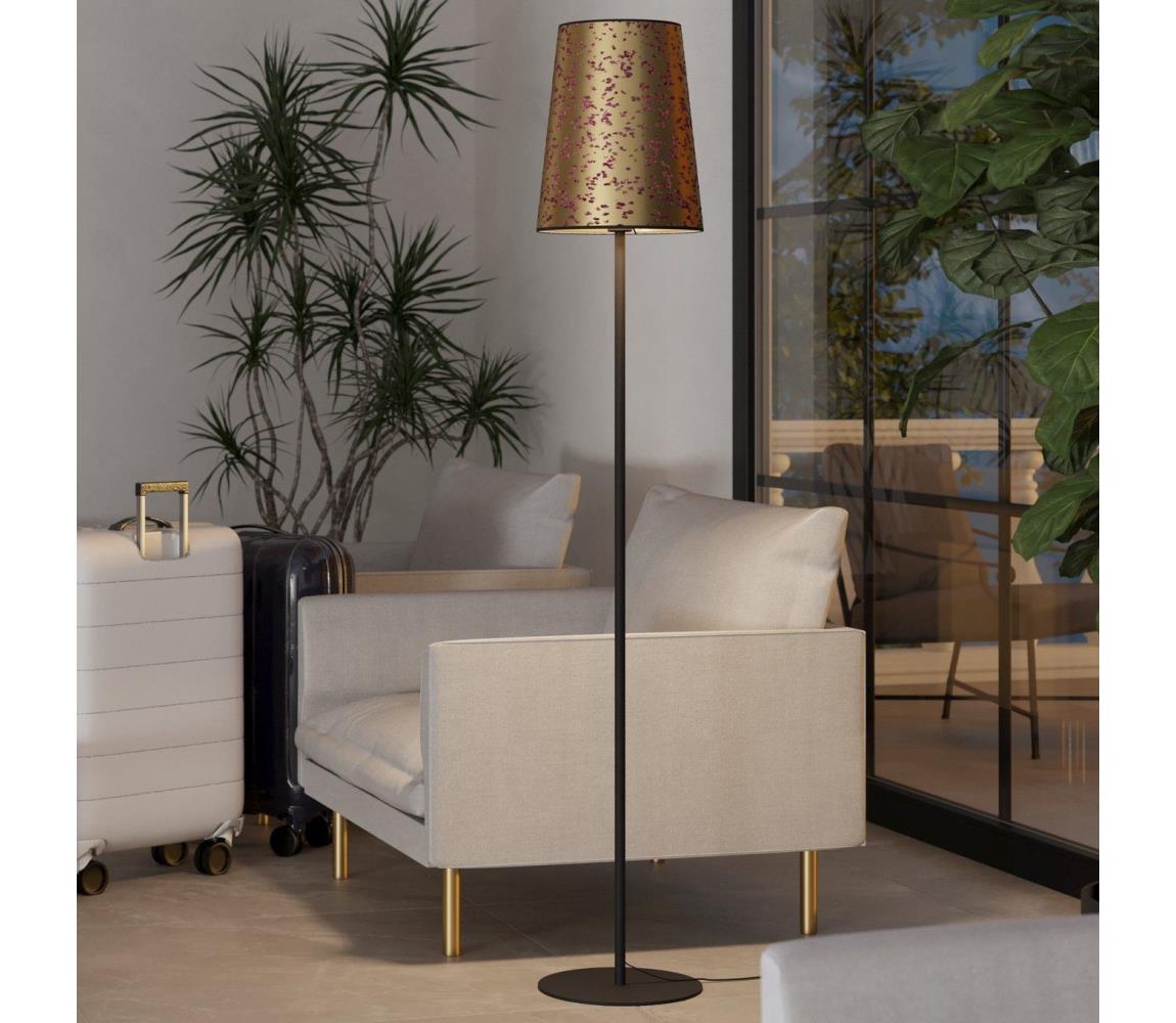 Eglo Stojacia lampa CASTUERA 1xE27/25W/230V zlatá/ružová