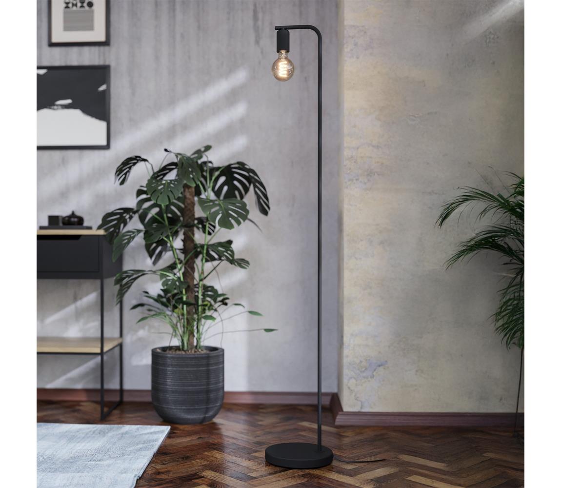 Eglo Stojacia lampa CRANLEY 1xE27/40W/230V čierna