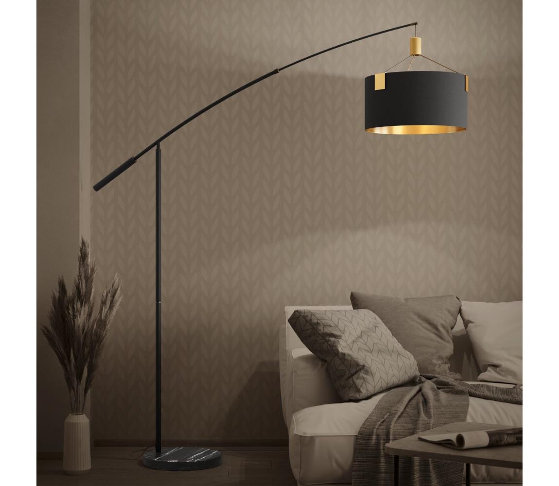 Eglo Stojacia lampa TORTOLA 3xE27/40W/230V čierna/zlatá