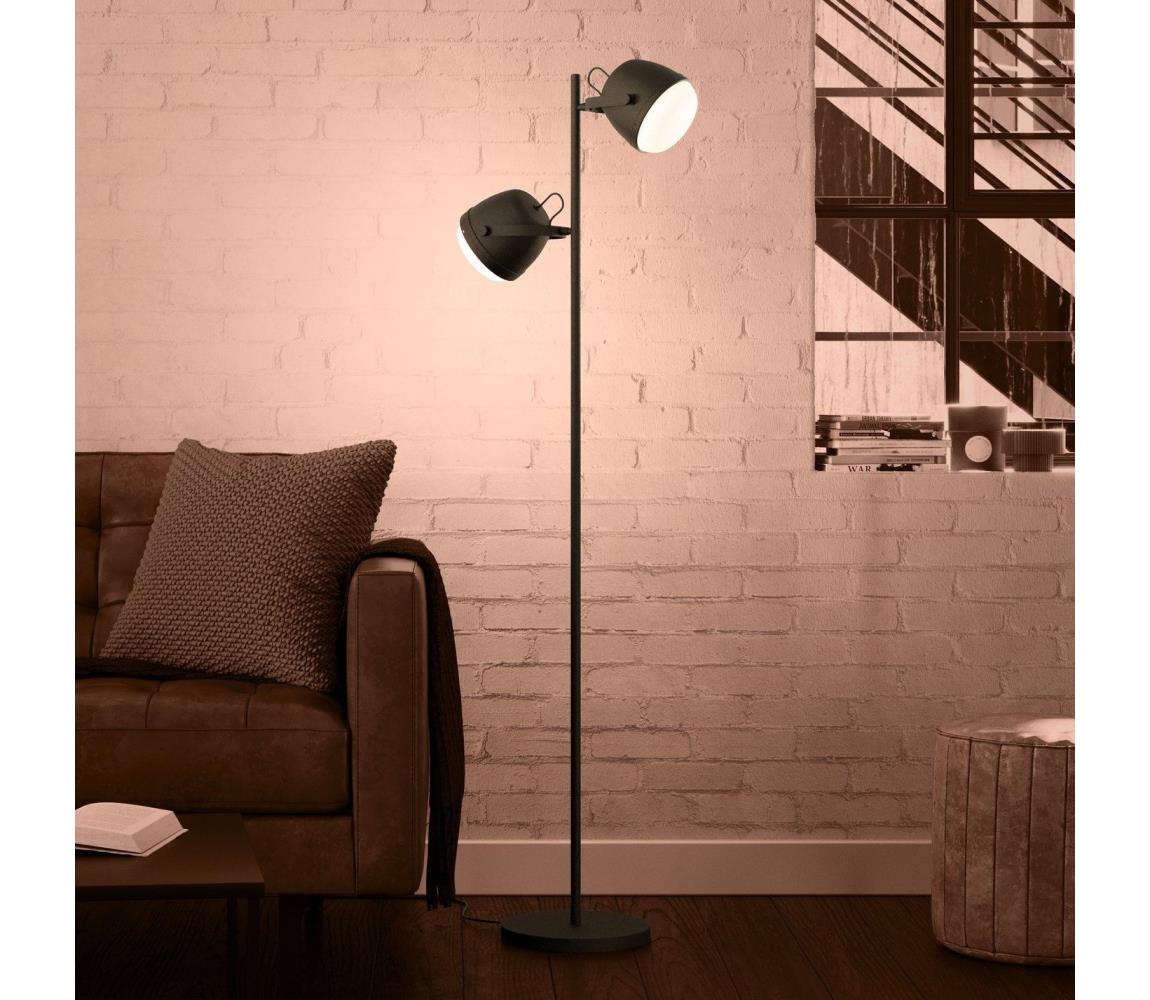 Eglo Stojacia lampa UPANEMA 2xE27/28W/230V čierna