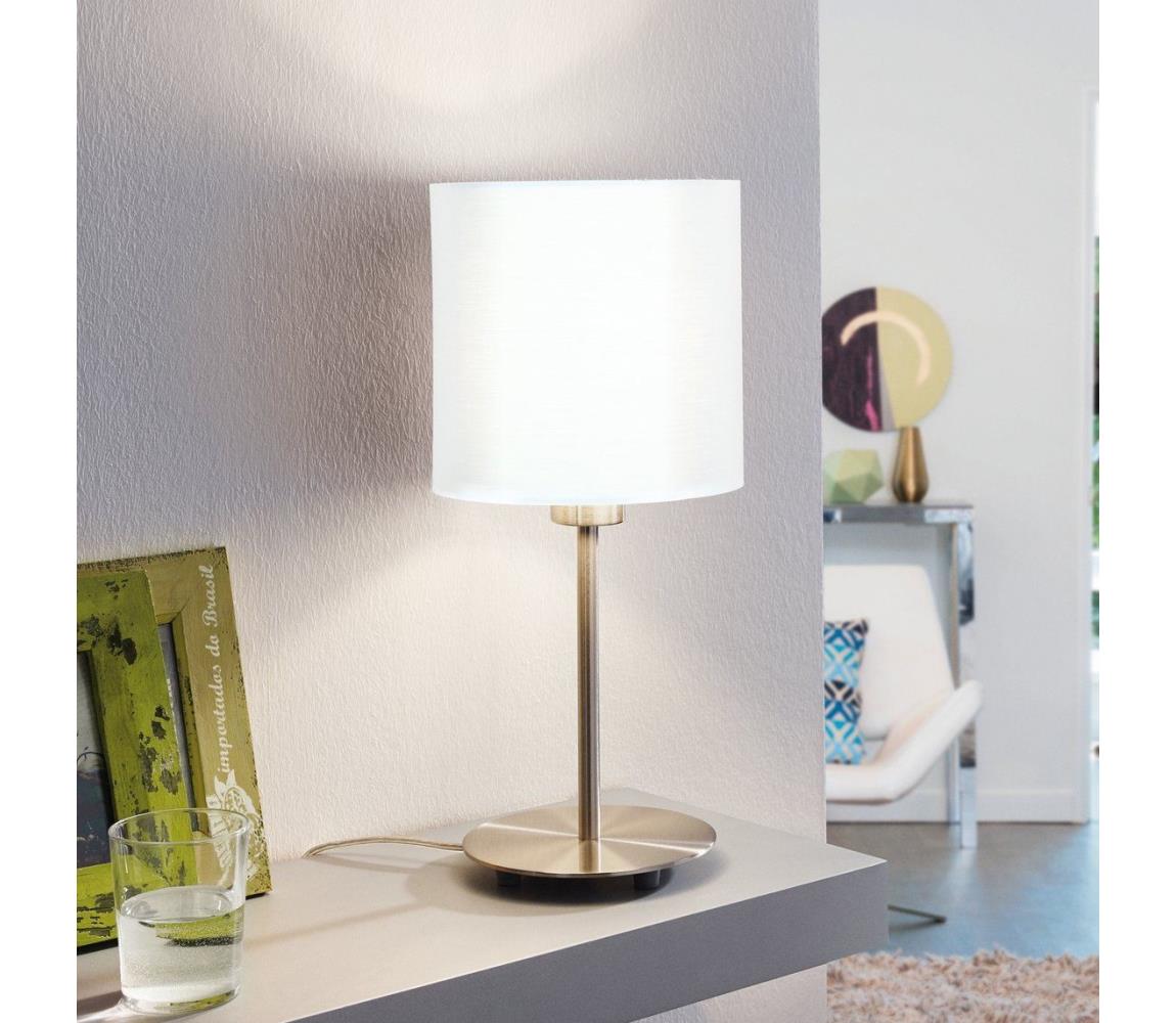 Eglo Stolná lampa ANADIA 1xE14/40W/230V biela/matný chróm