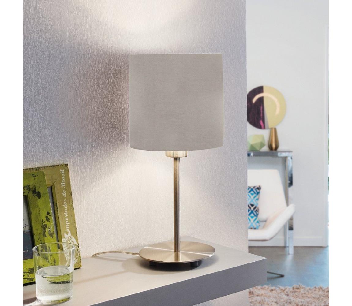 Eglo Stolná lampa ANADIA 1xE14/40W/230V taupe/matný chróm