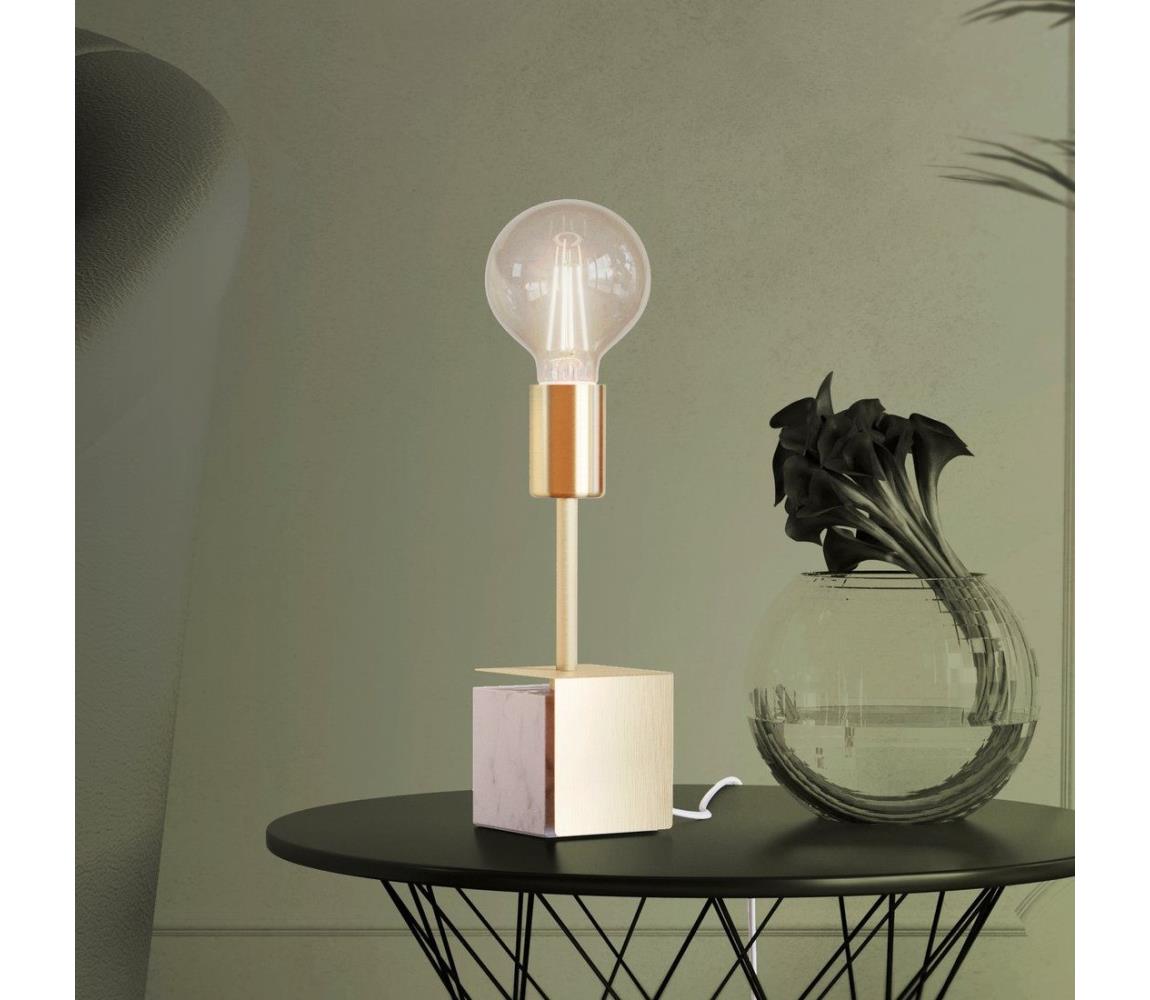 Eglo Stolná lampa CARMITA 1xE27/40W/230V zlatá/biely mramor