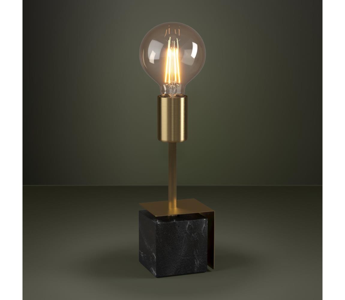 Eglo Stolná lampa CARMITA 1xE27/40W/230V zlatá/čierny mramor
