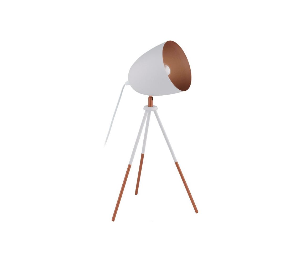 Eglo Stolná lampa CHESTER 1xE27/60W/230V biela/medená
