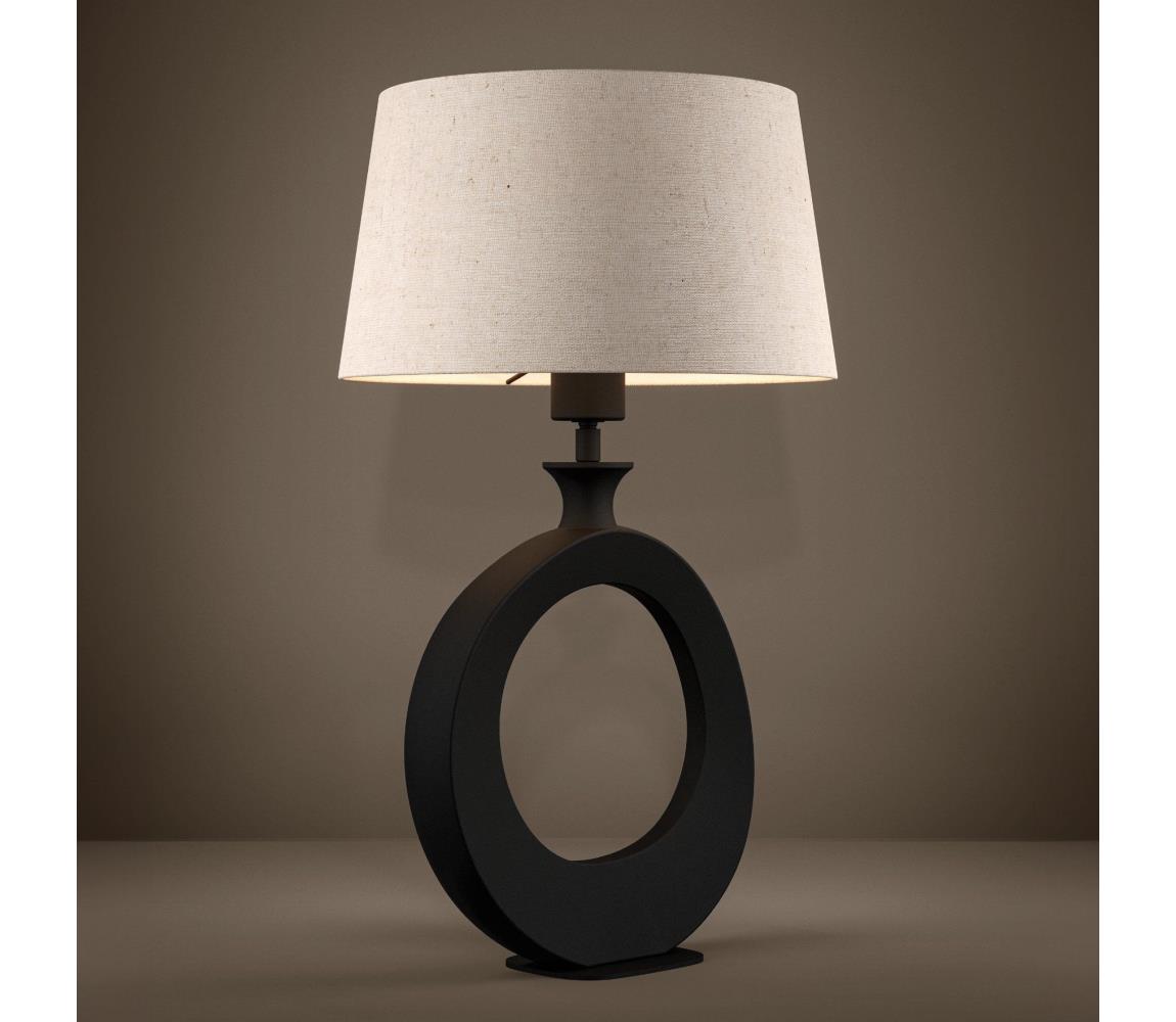 Eglo Stolná lampa DIEZMA 1xE27/60W/230V 52,5 cm čierna/krémová