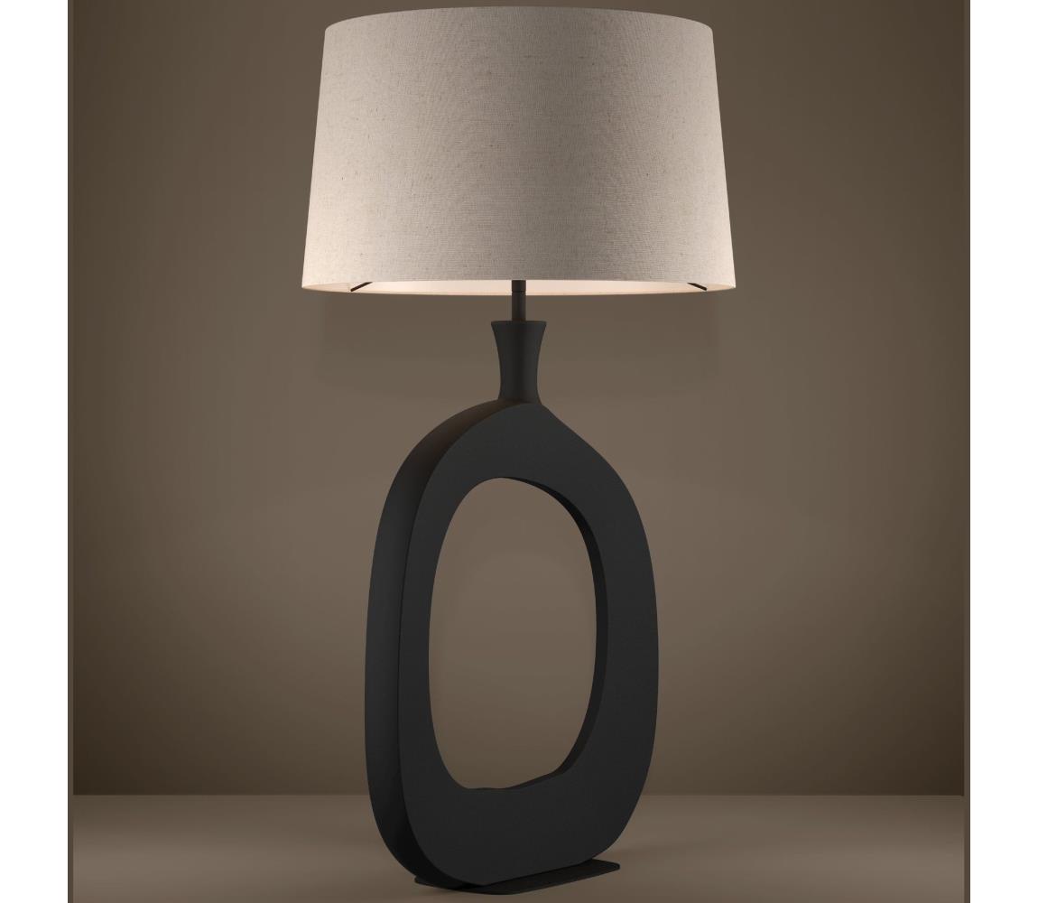 Eglo Stolná lampa DIEZMA 1xE27/60W/230V 88 cm čierna/krémová