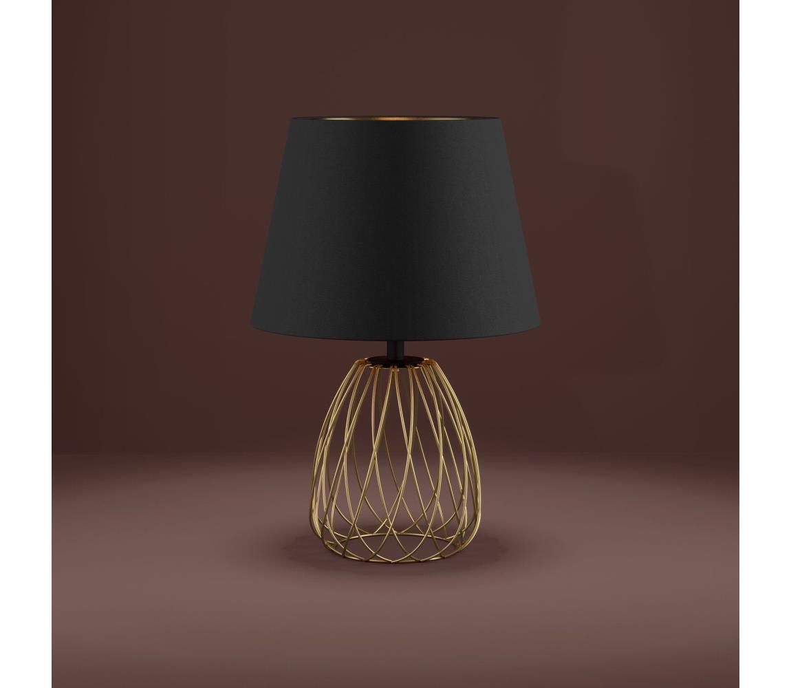 Eglo Stolná lampa JAZMINIA 1xE27/40W/230V čierna/zlatá