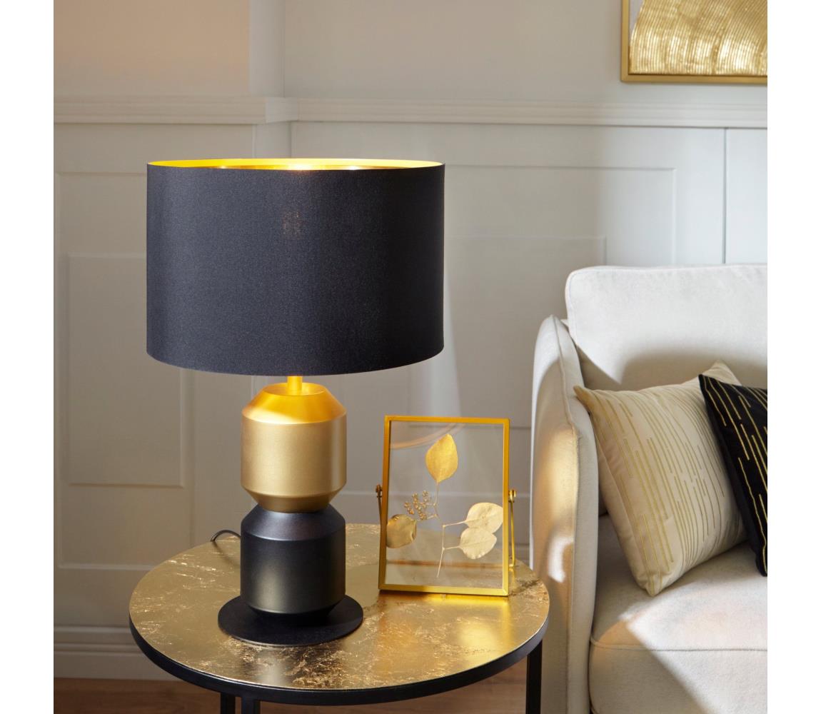 Eglo Stolná lampa LAURIGNANO 1xE27/40W/230V čierna/zlatá
