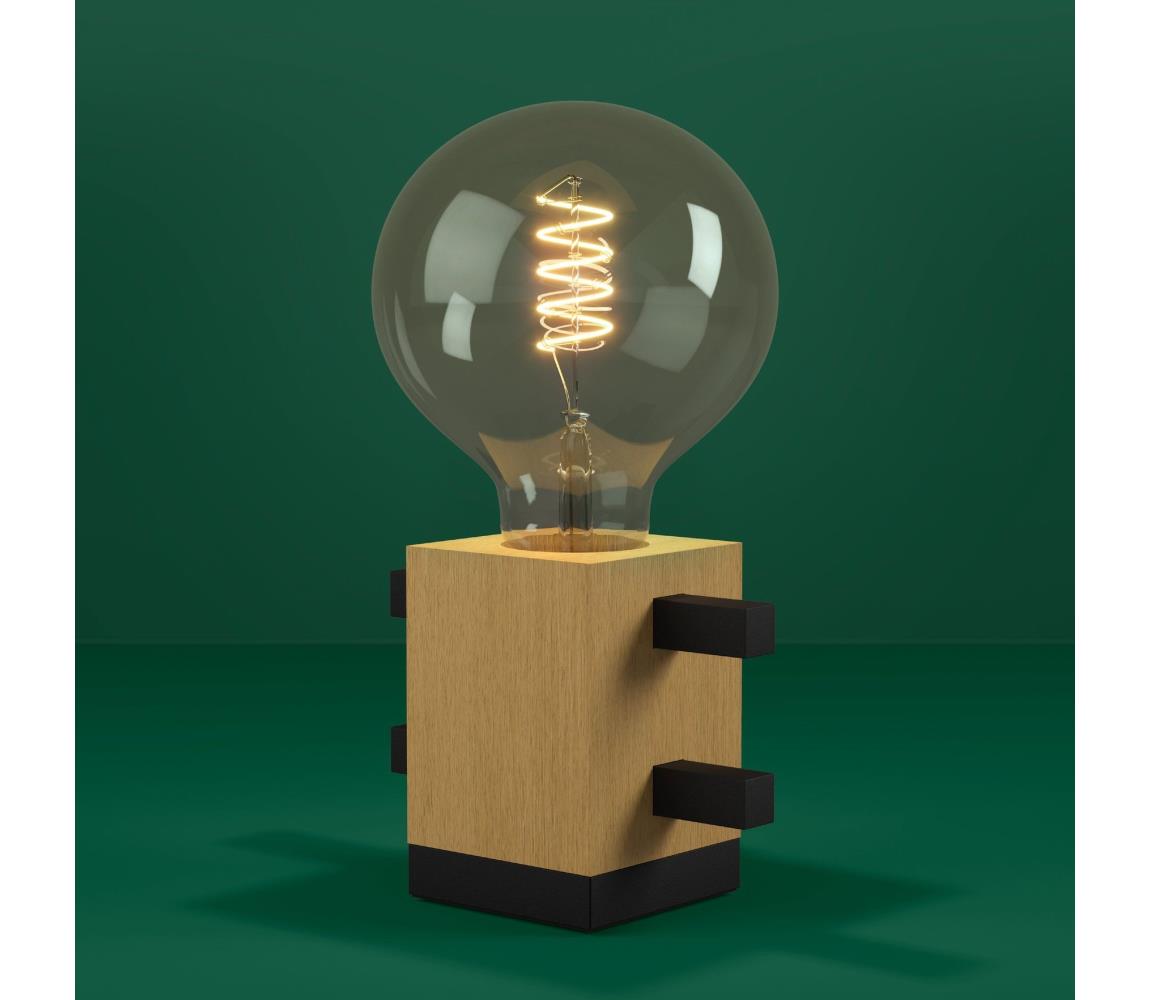 Eglo Stolná lampa LEVANTARA 1xE27/40W/230V čierna/hnedá