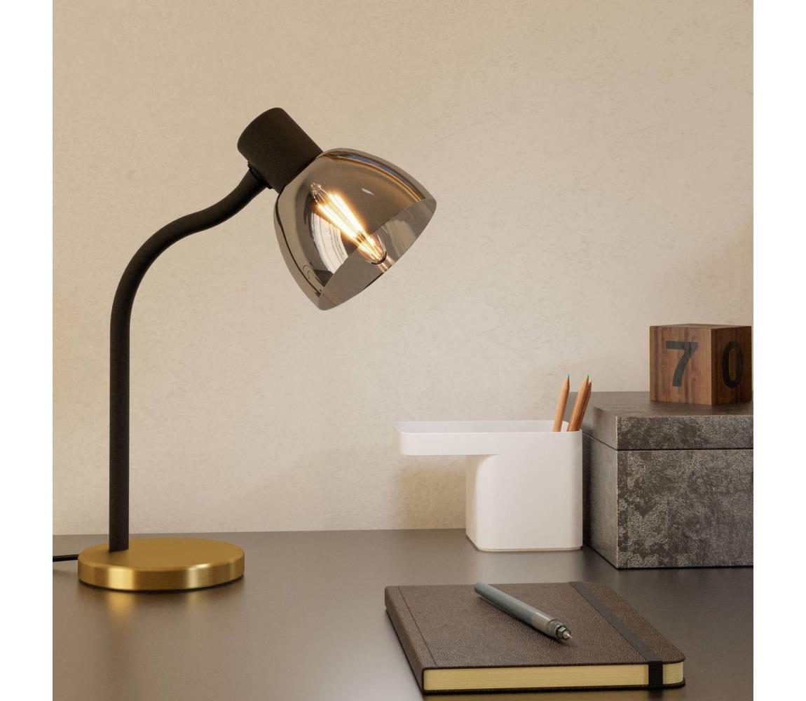 Eglo Stolná lampa MACERE 1xE14/25W/230V zlatá/čierna