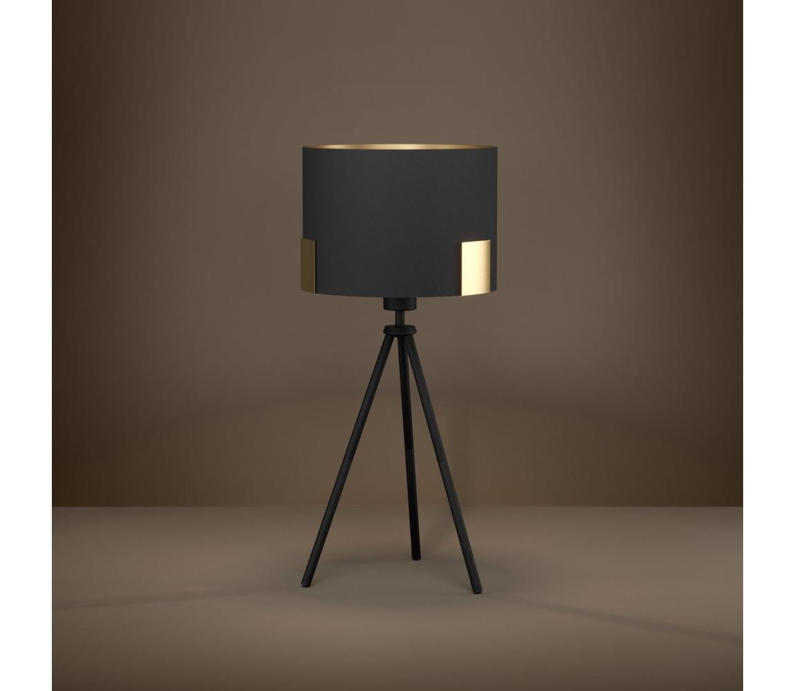 Eglo Stolná lampa TORTOLA 1xE27/40W/230V čierna/zlatá