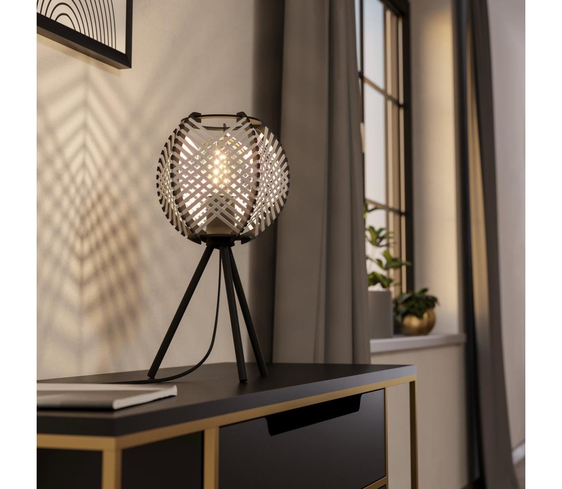Eglo Stolná lampa WAVERTON 1xE27/40W/230V biela/čierna