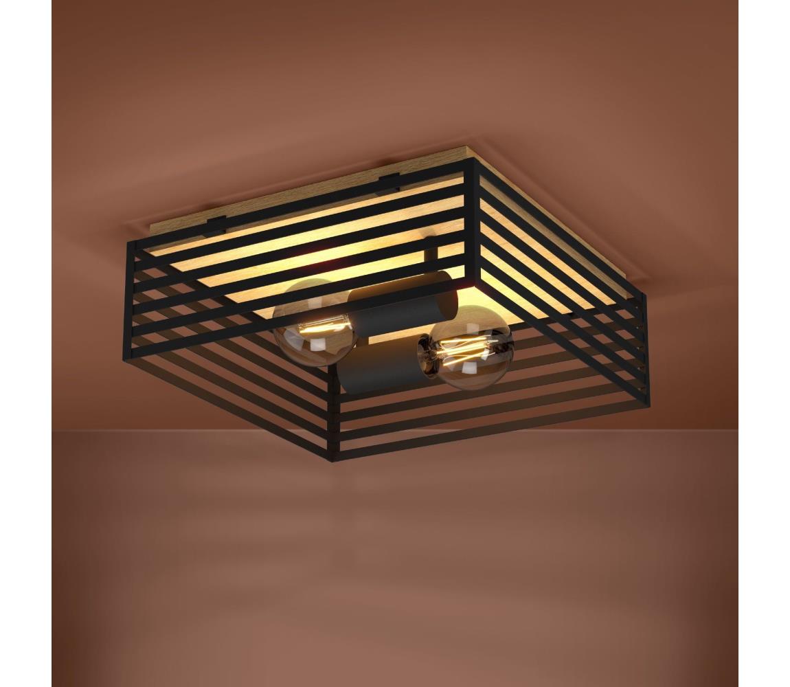 Eglo Stropné svietidlo CIDRAZ 2xE27/40W/230V čierna/hnedá