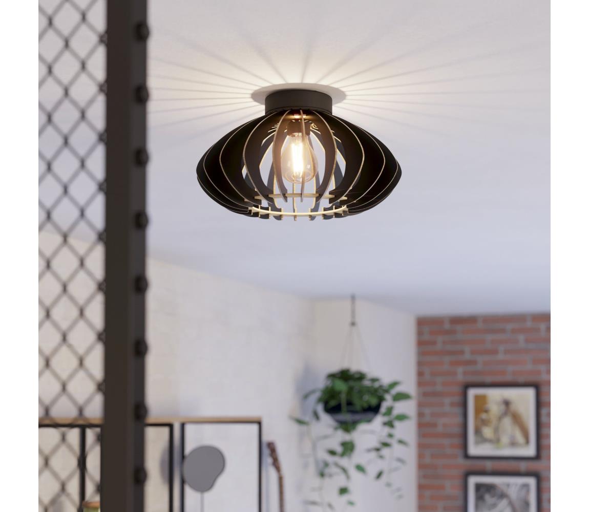Eglo Stropné svietidlo COSSANO 1xE27/40W/230V pr. 38 cm čierna