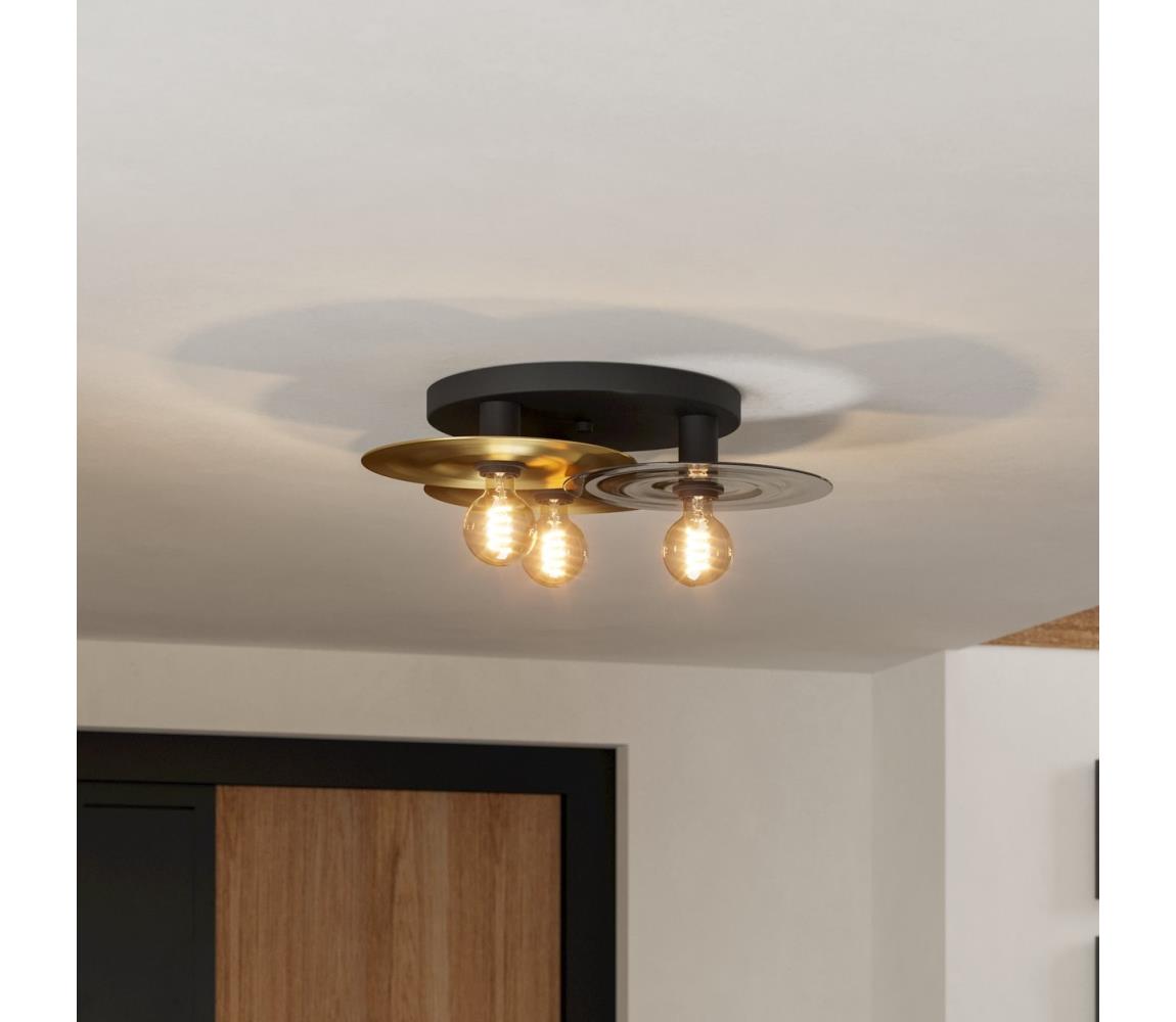 Eglo Stropné svietidlo LINTMILL 3xE27/40W/230V zlatá/čierna