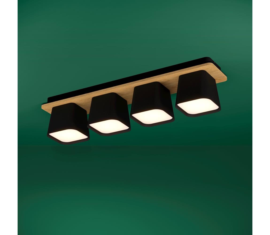 Eglo Stropné svietidlo RUSCIO 4xE27/40W/230V čierna/hnedá