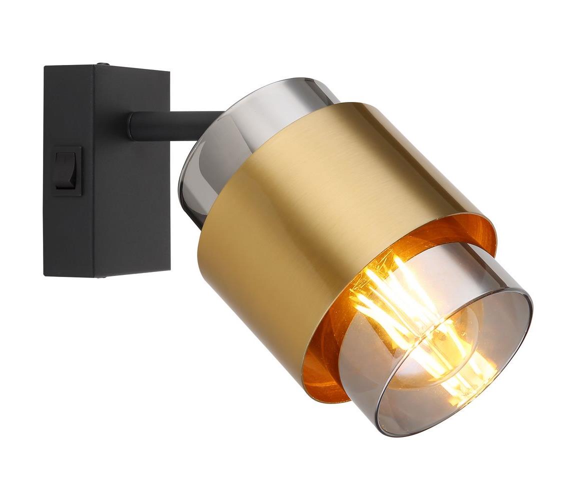 Globo 1 - Nástenné bodové svietidlo MILLEY 1xE27/40W/230V čierna/mosadz