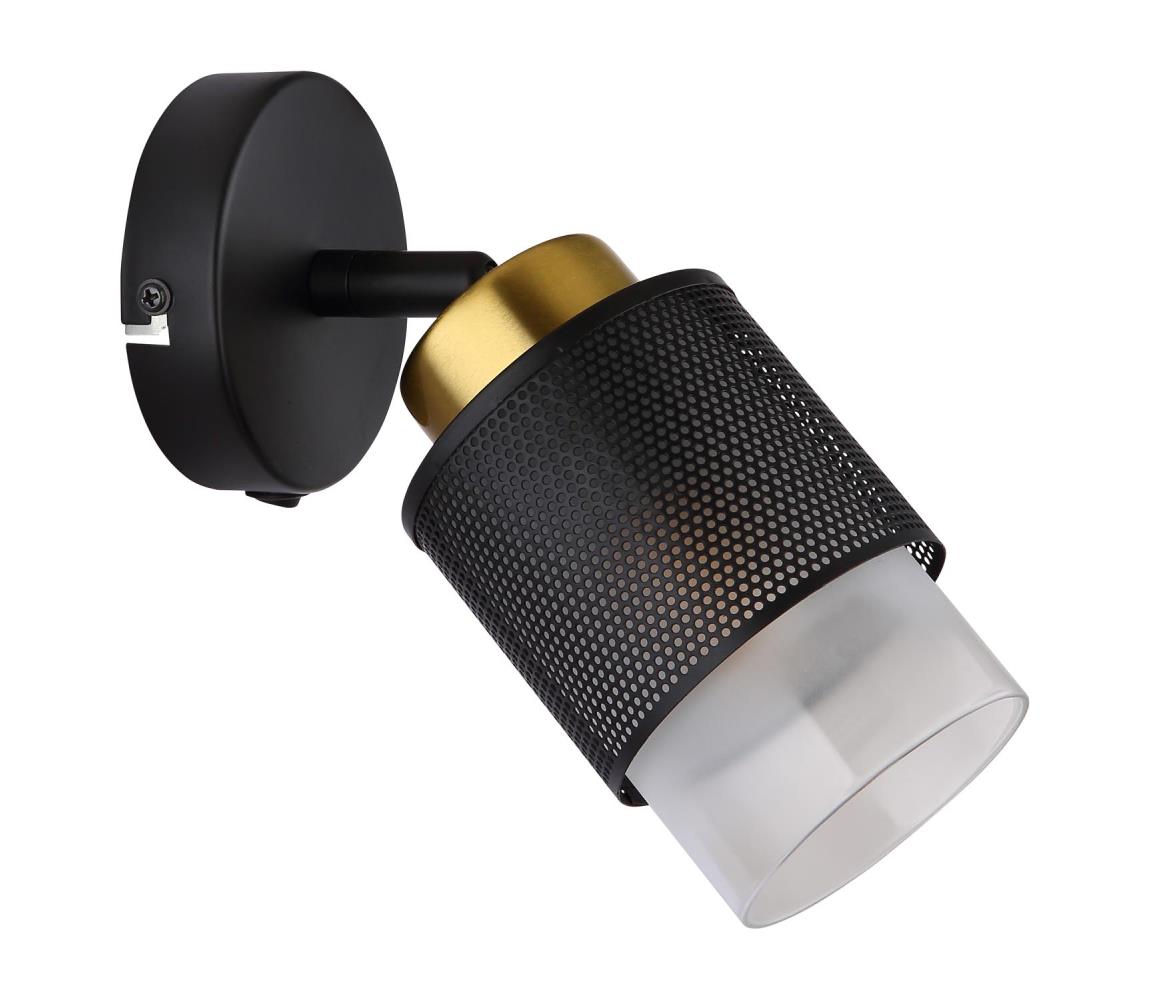 Globo 1 - Nástenné bodové svietidlo OLGA 1xE27/40W/230V čierna/zlatá
