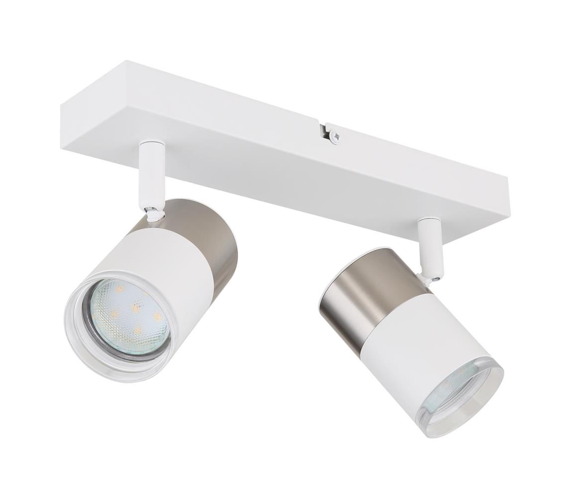 Globo 2 - Bodové svietidlo BRISBON 2xGU10/25W/230V biela/chróm