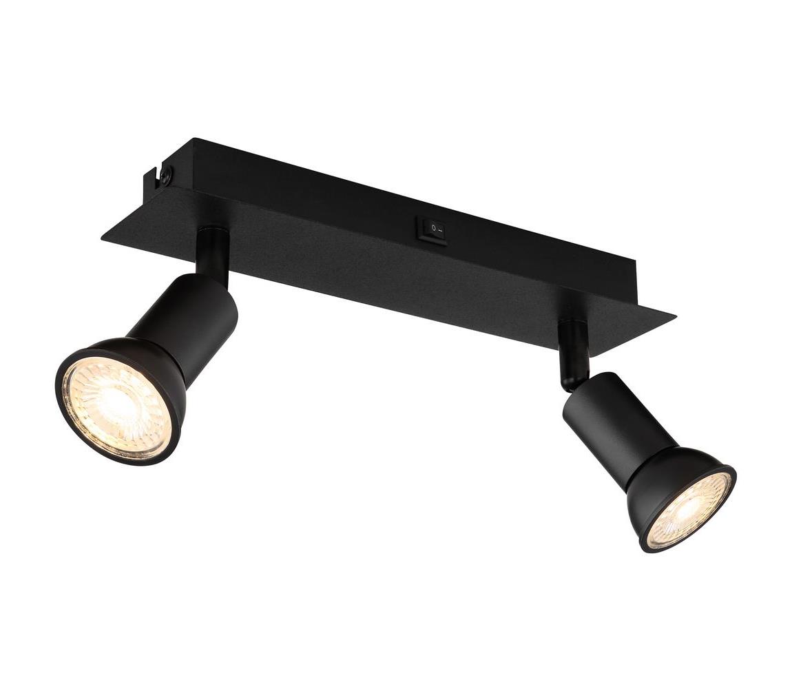 Globo 2 - Bodové svietidlo DREW 2xGU10/35W/230V čierna