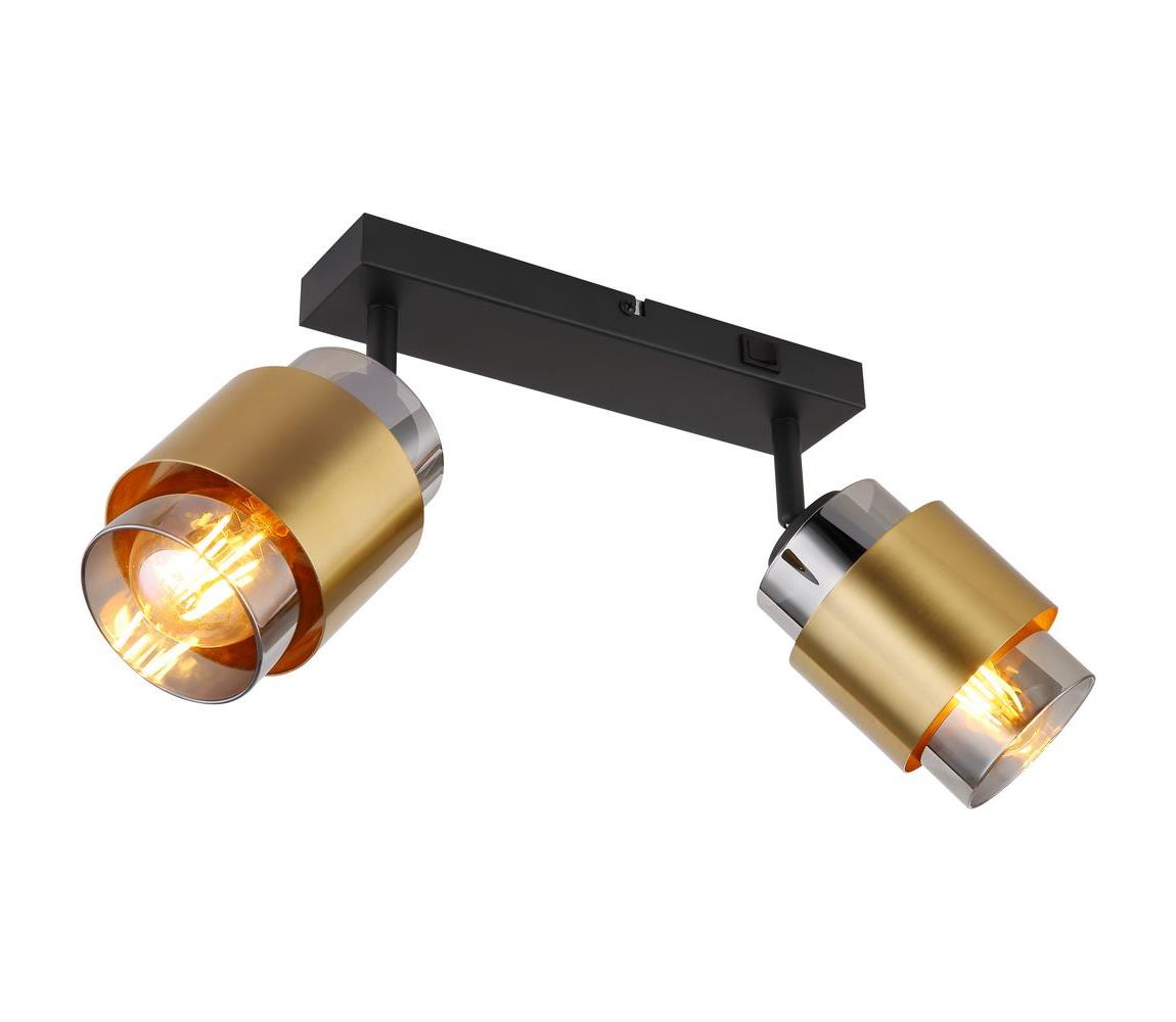 Globo 2 - Bodové svietidlo MILLEY 2xE27/40W/230V čierna/mosadz