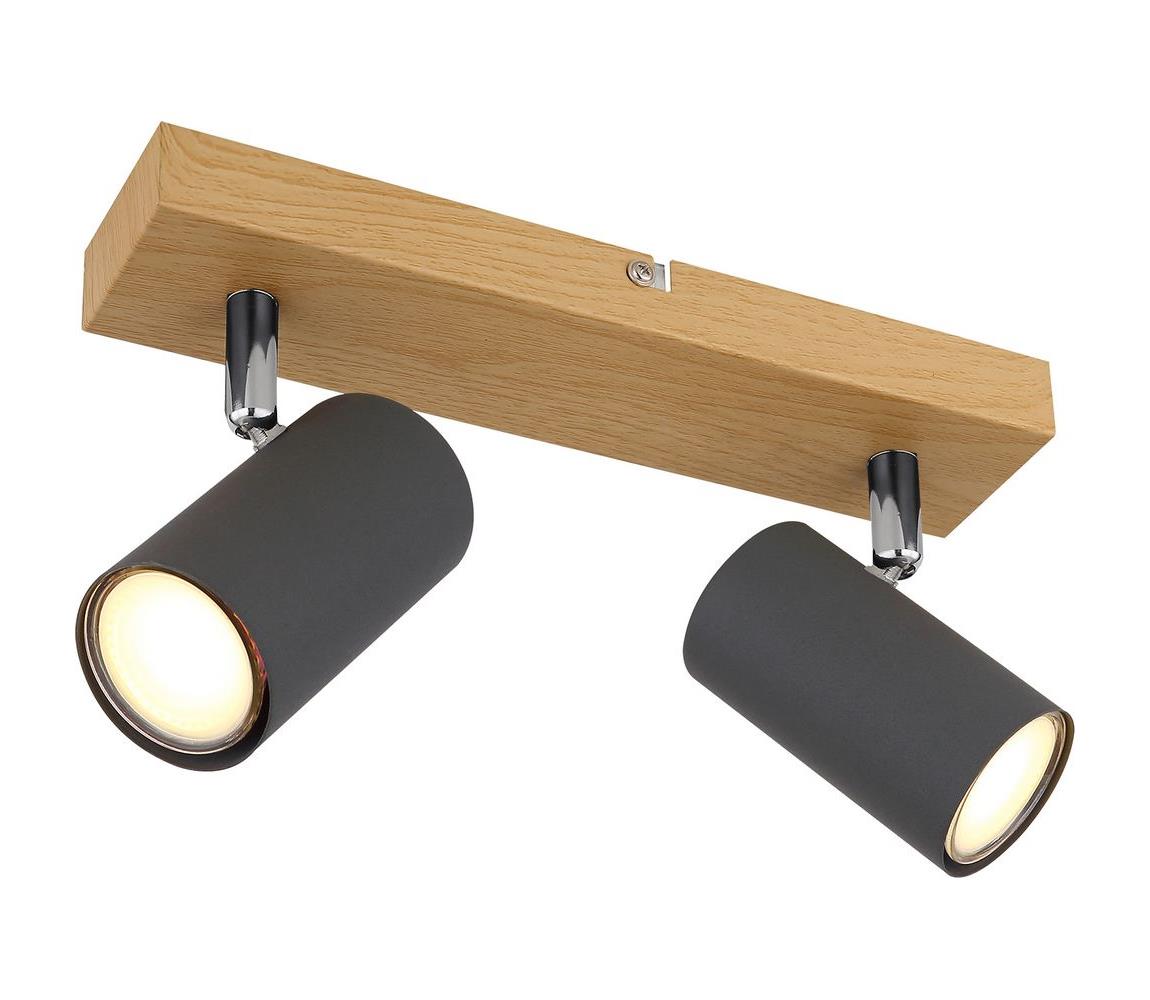 Globo 2G - Bodové svietidlo ROBBY 2xGU10/35W/230V šedá/hnedá