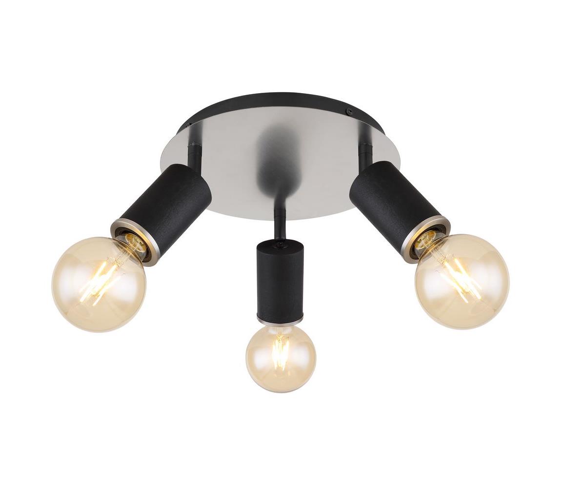 Globo 3B - Bodové svietidlo JOSEBA 3xE27/60W/230V čierne drevo