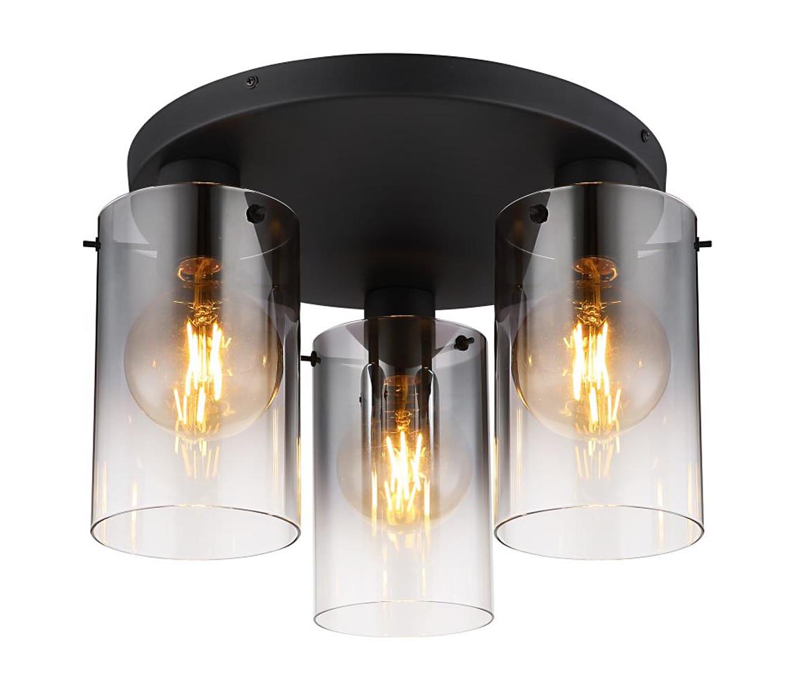 Globo 3D - Prisadený luster FLORENTINA 3xE27/40W/230V pr. 40,5 cm čierna 15907-3D