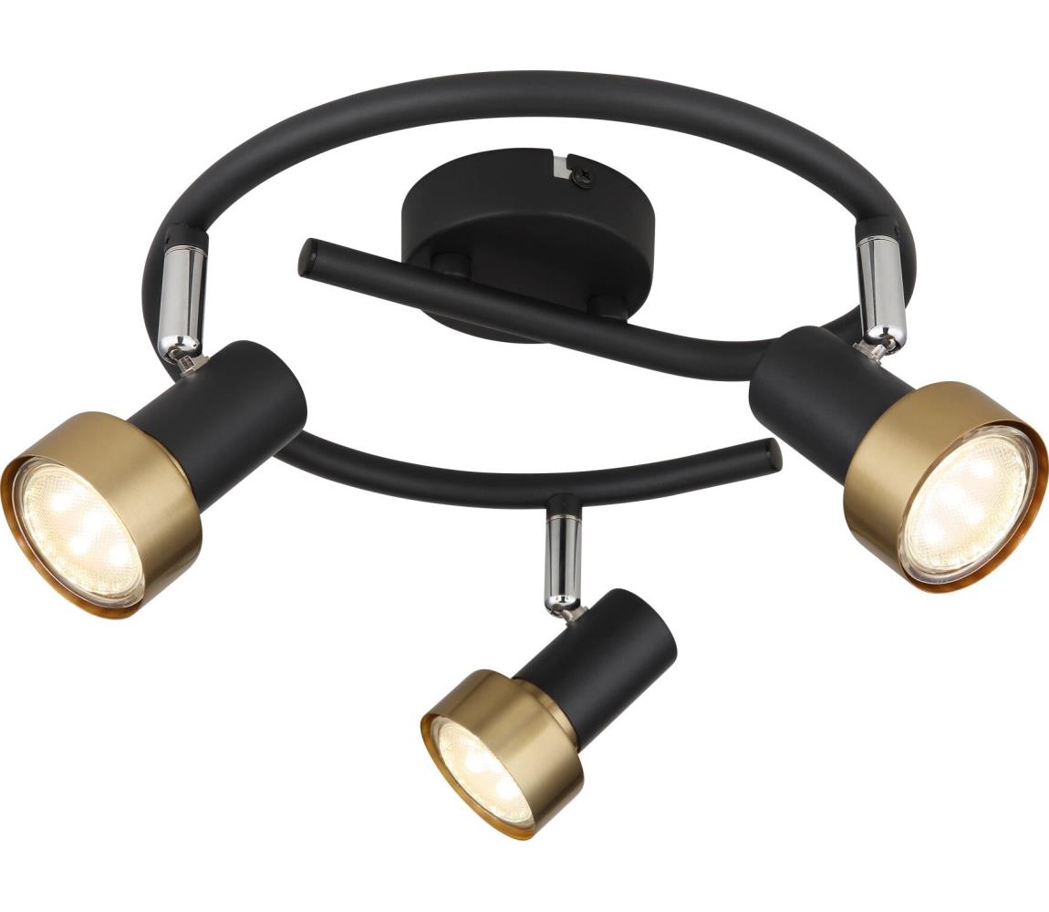 Globo 3G - Bodové svietidlo  MASON 3xGU10/25W/230V čierna/zlatá