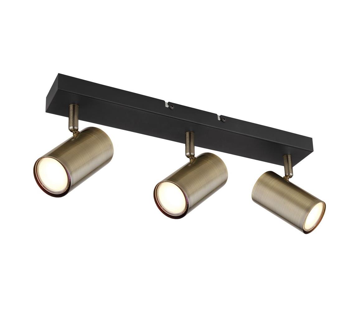 Globo 3M - Bodové svietidlo ROBBY 3xGU10/35W/230V čierna/mosadz