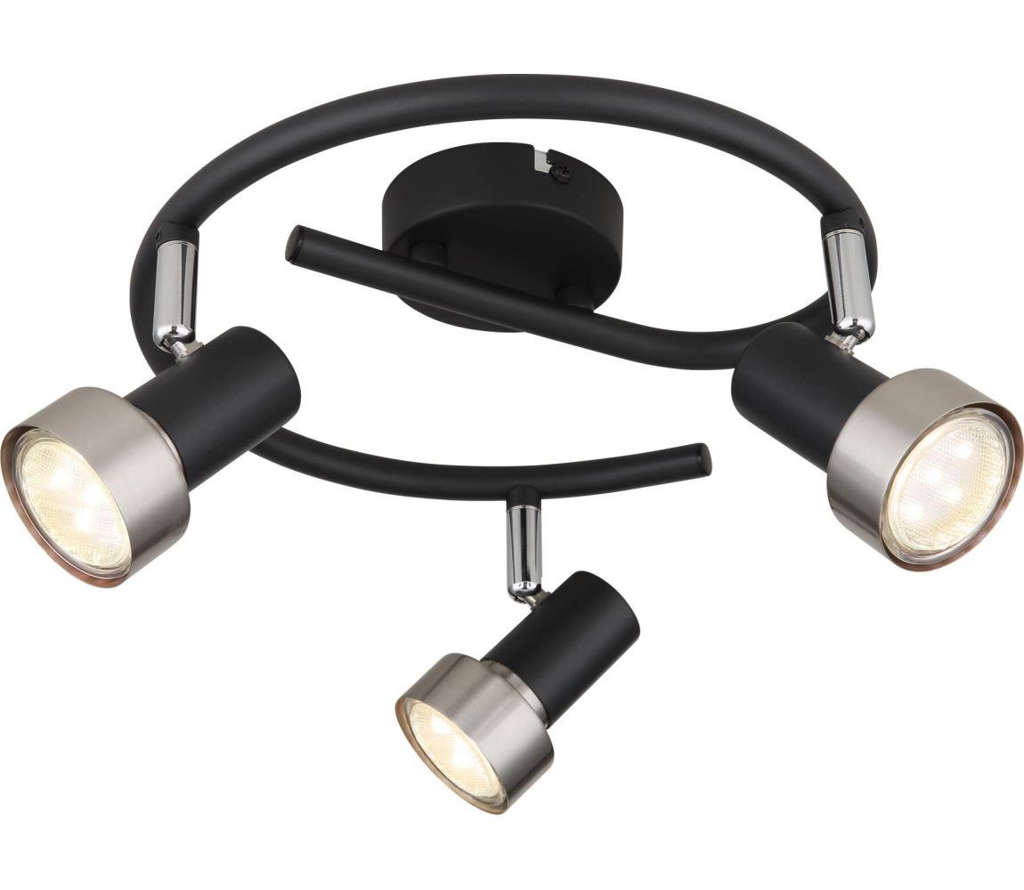 Globo 3N - Bodové svietidlo  MASON 3xGU10/25W/230V čierna/strieborná