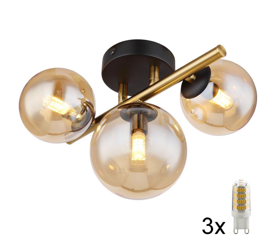 Globo 3W - LED Prisadený luster RIHA 3xG9/3,5W/230V mosadz 56135-3W