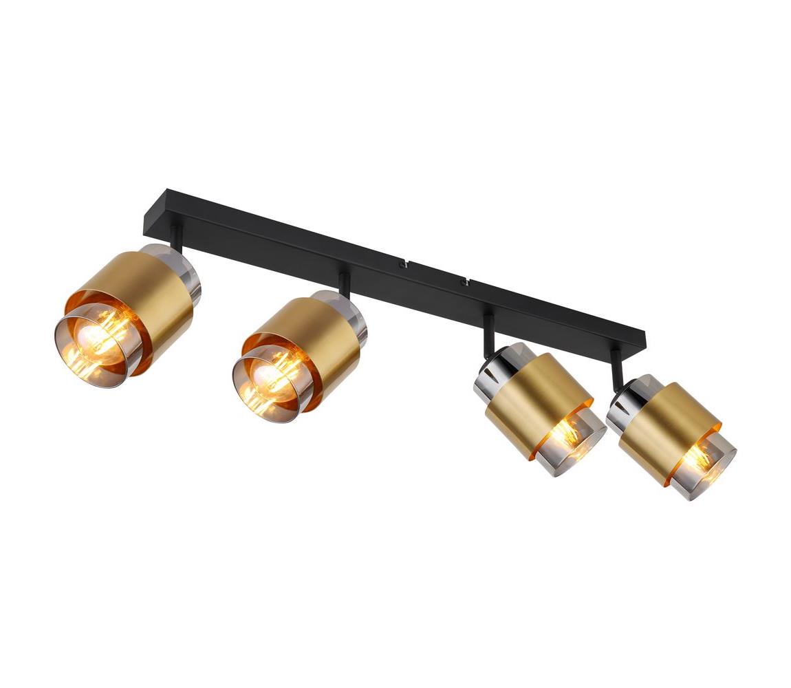 Globo 4 - Bodové svietidlo MILLEY 4xE27/40W/230V čierna/mosadz