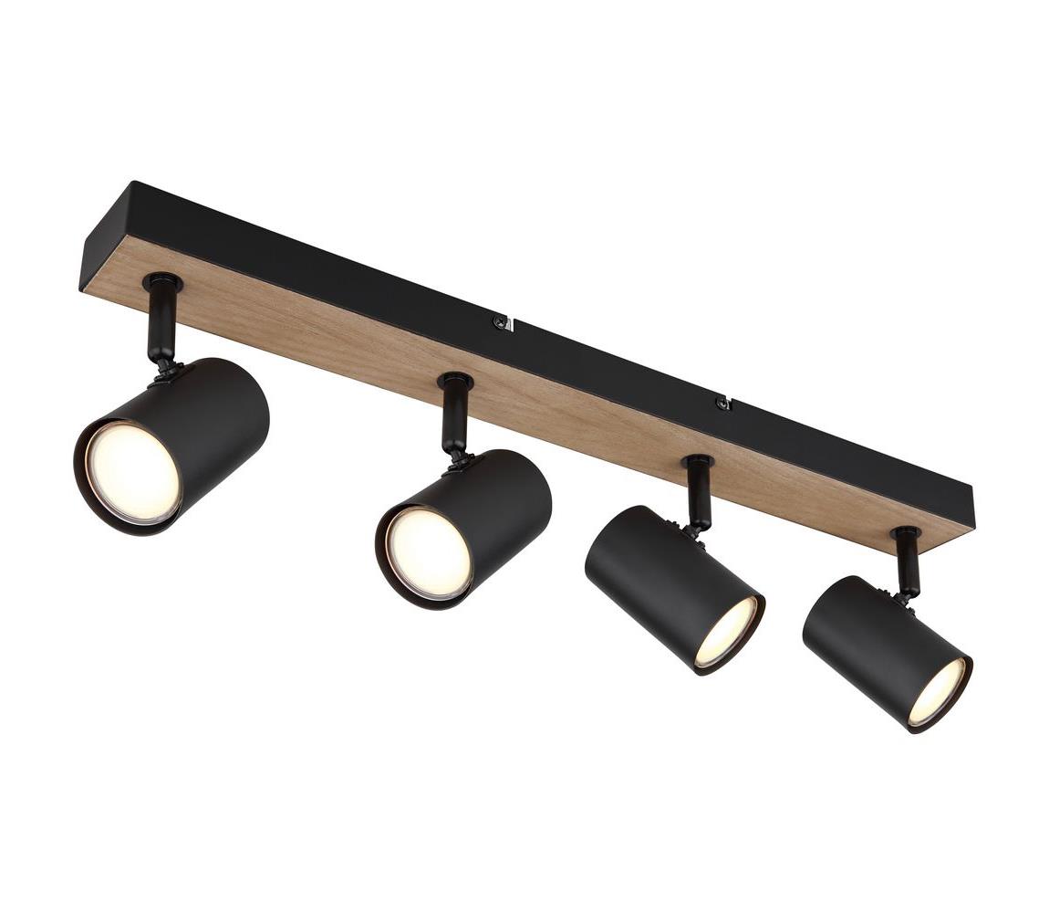 Globo 4BW - Bodové svietidlo ROBBY 4xGU10/35W/230V čierna/hnedá