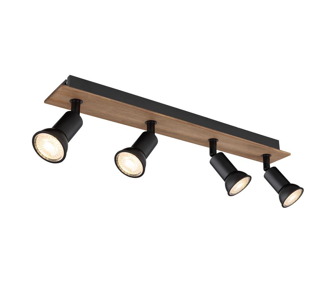 Globo 4W - Bodové svietidlo DREW 4xGU10/35W/230V drevo/kov