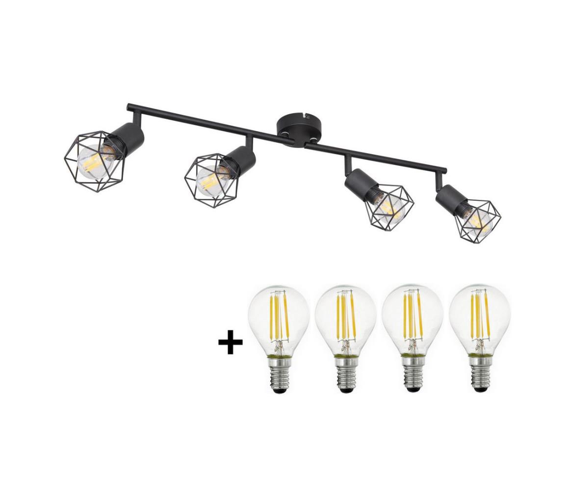 Globo LED Bodové svietidlo XARA 4xE14/6W/230V čierna