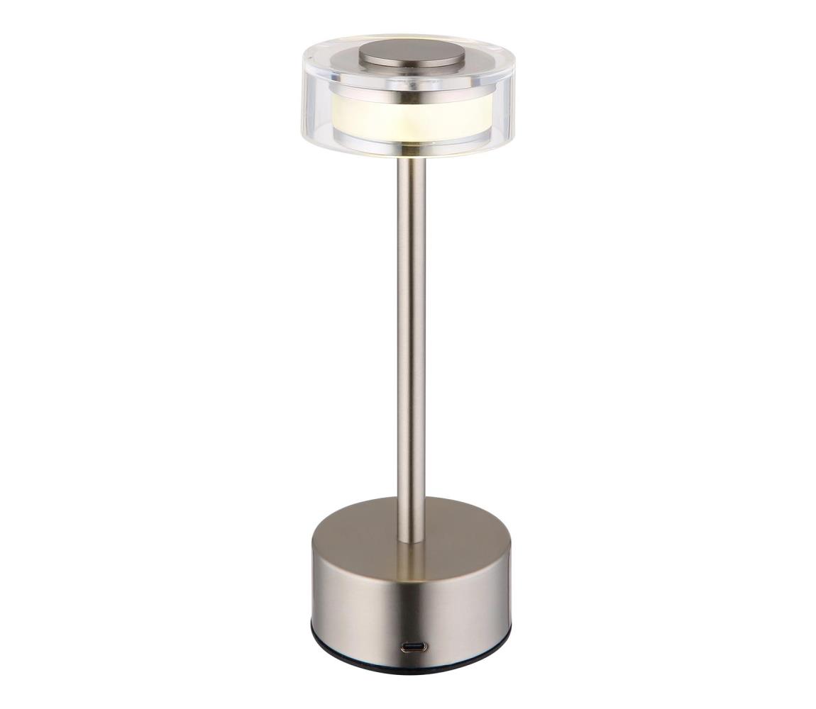 Globo LED Stm. stolná lampa SHIRA LED/2,5W/3,7V 2700/4000/6500K matný chróm