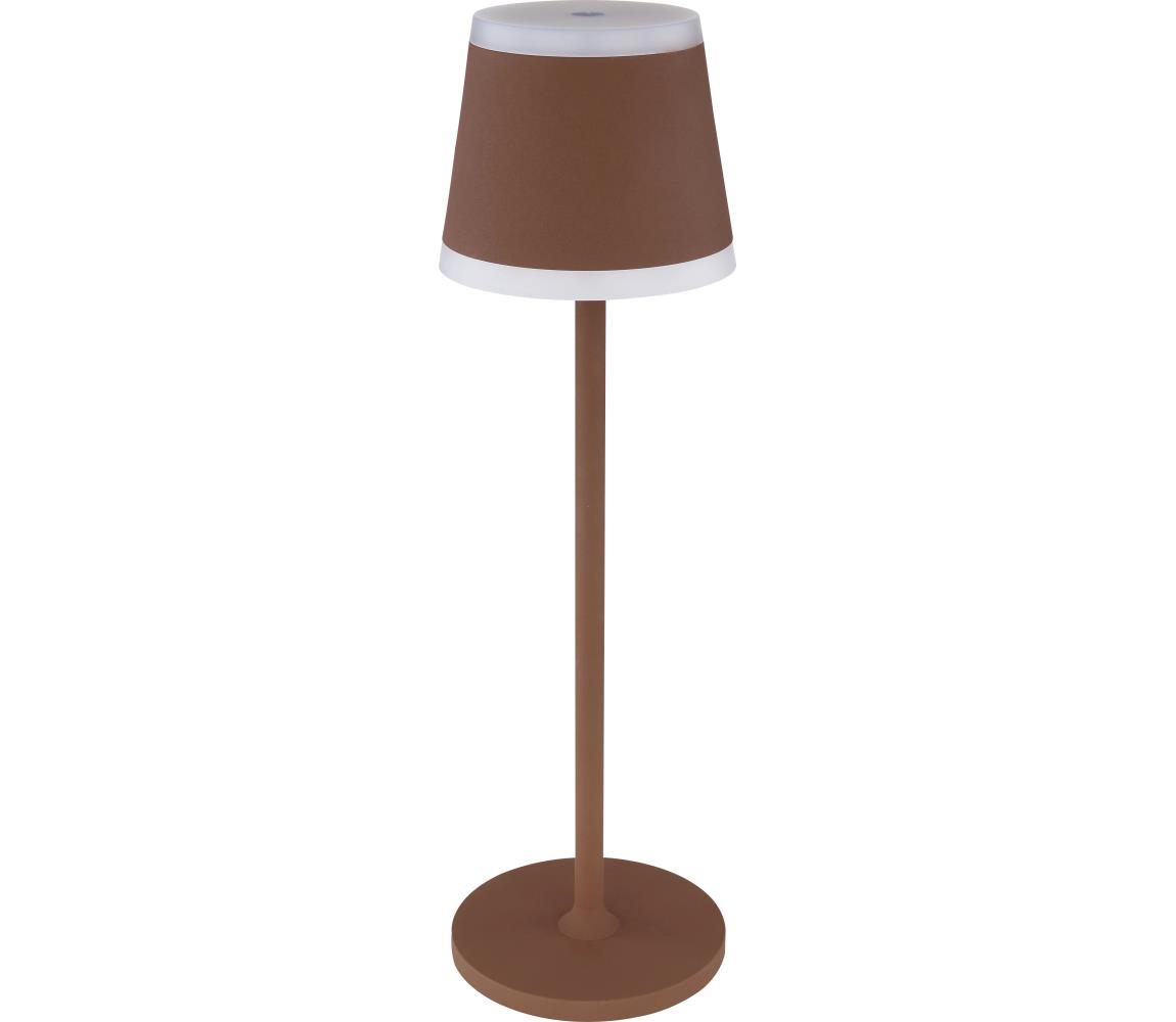 Globo LED Stmievateľná stolná lampa RIDLEY LED/4,6W/3,7V 3000K hnedá