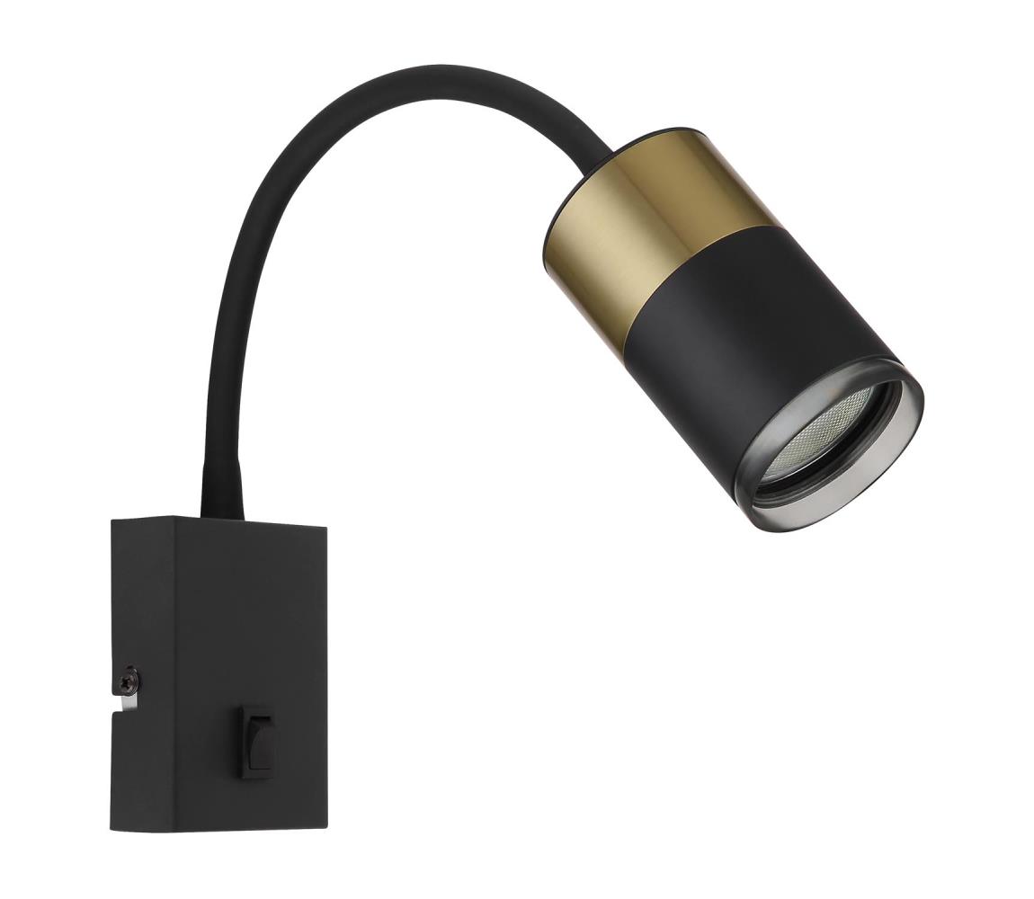 Globo Nástenné bodové svietidlo BRISBON 1xGU10/25W/230V čierna/zlatá