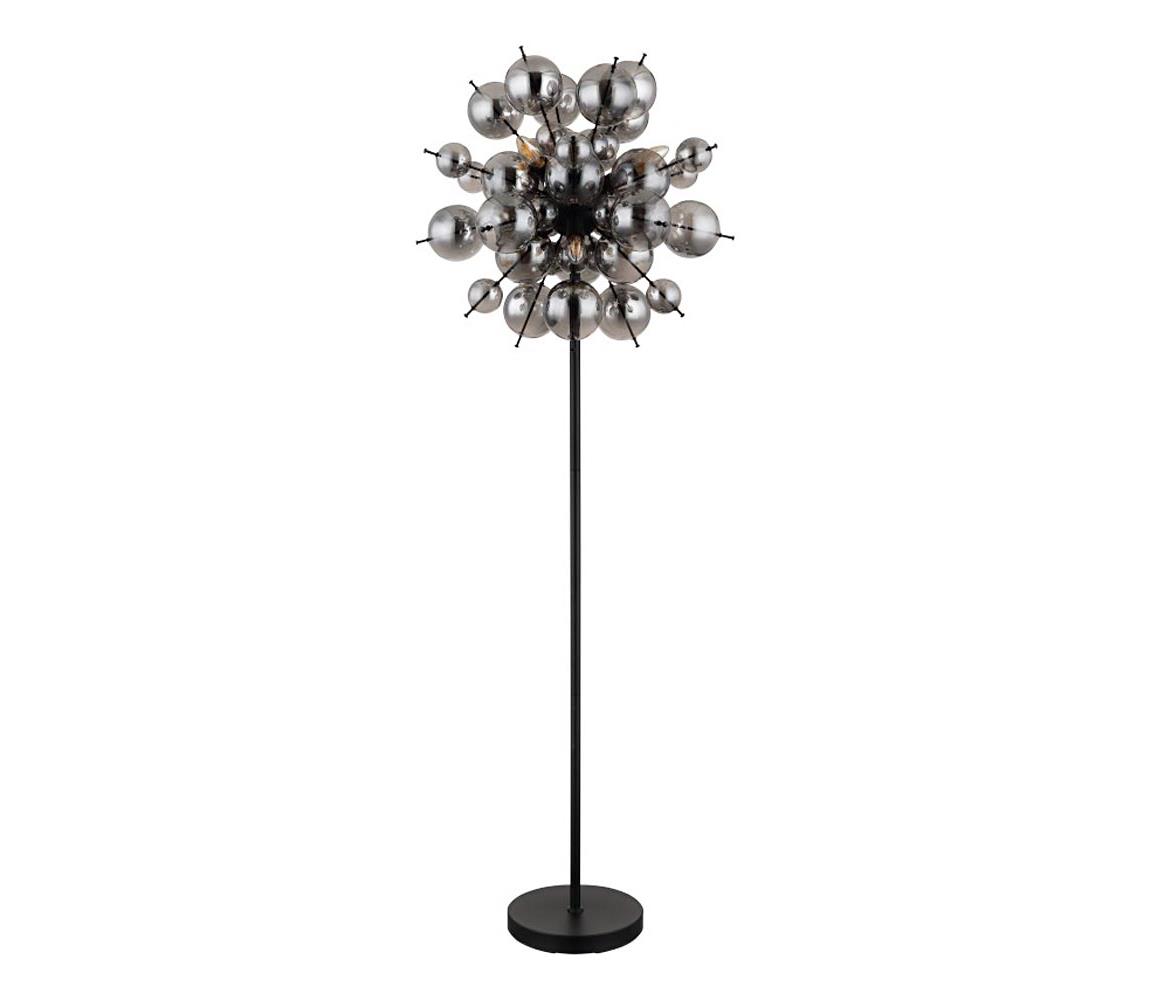 Globo Stojacia lampa UDO 6xE14/25W/230V čierna/dymová
